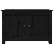 Calistoga Pinewood Shoe Storage Bench With 2 Doors In Black