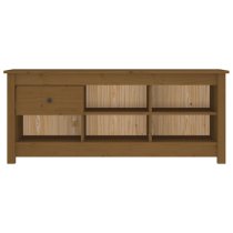 Carlsbad Pinewood Shoe Storage Bench In Honey Brown