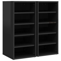 Antioch Set Of 2 High Gloss Shoe Storage Rack In Black