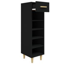 Arcadia Wooden Shoe Storage Rack With 1 Drawer In Black