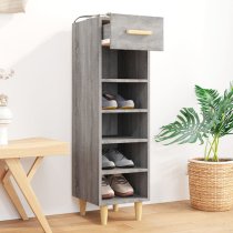 Arcadia Wooden Shoe Storage Rack With 1 Drawer In Grey Sonoma Oak