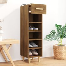 Arcadia Wooden Shoe Storage Rack With 1 Drawer In Brown Oak