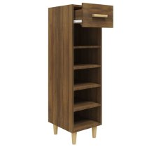 Arcadia Wooden Shoe Storage Rack With 1 Drawer In Brown Oak