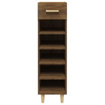 Arcadia Wooden Shoe Storage Rack With 1 Drawer In Brown Oak