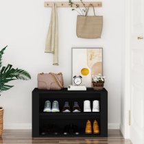 Culver Wooden Shoe Storage Rack In Black