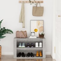 Culver Wooden Shoe Storage Rack In Concrete Effect