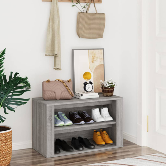 Culver Wooden Shoe Storage Rack In Grey Sonoma Oak