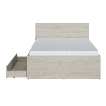 Danville Wooden Double Bed With 1 Drawer In Light Walnut