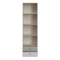 Danville Wooden Bookcase With 2 Drawer In Light Walnut