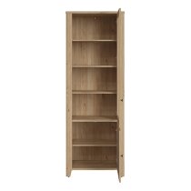 Cicero Display Cabinet With 2 Door In Oak And Rattan Effect