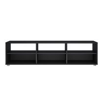 Macomb Wooden TV Stand With 6 Shelves In Black