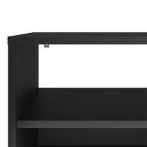 Macomb Wooden TV Stand With 6 Shelves In Black