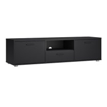 Macomb Small Wooden TV Stand With 2 Door 1 Drawer In Black