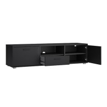 Macomb Small Wooden TV Stand With 2 Door 1 Drawer In Black