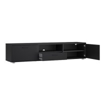 Macomb Large Wooden TV Stand With 2 Door 1 Drawer In Black