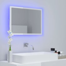 Ormond Gloss Bathroom Mirror In White With LED Lights