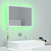 Ormond Gloss Bathroom Mirror In White With LED Lights