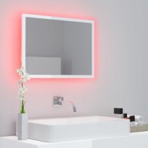 Ormond Gloss Bathroom Mirror In White With LED Lights