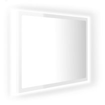 Ormond Gloss Bathroom Mirror In White With LED Lights