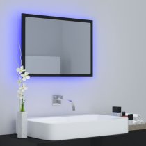 Ormond Gloss Bathroom Mirror In Black With LED Lights