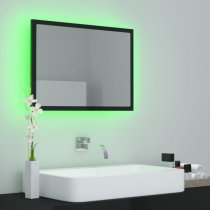 Ormond Gloss Bathroom Mirror In Black With LED Lights