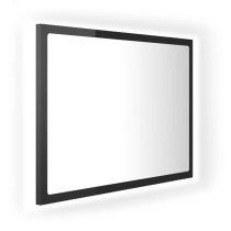 Ormond Gloss Bathroom Mirror In Black With LED Lights