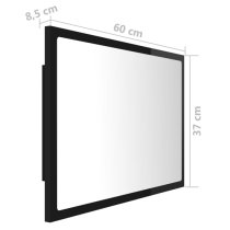 Ormond Gloss Bathroom Mirror In Black With LED Lights