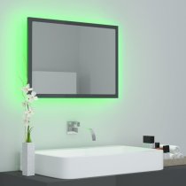 Ormond Gloss Bathroom Mirror In Grey With LED Lights