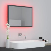 Ormond Gloss Bathroom Mirror In Grey With LED Lights