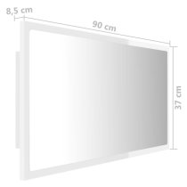 Palatka Gloss Bathroom Mirror In White With LED Lights