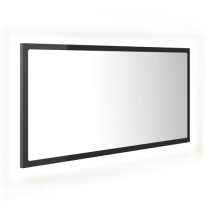 Palatka Gloss Bathroom Mirror In Grey With LED Lights