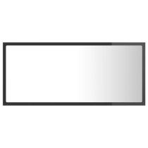 Palatka Gloss Bathroom Mirror In Grey With LED Lights