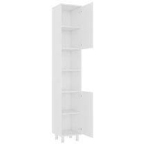 Pueblo Wooden Bathroom Storage Cabinet With 2 Doors In White