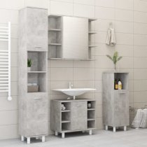 Pueblo Bathroom Storage Cabinet With 2 Doors In Concrete Effect