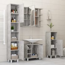 Pueblo Bathroom Storage Cabinet With 2 Doors In Concrete Effect