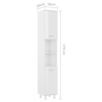 Pueblo Gloss Bathroom Storage Cabinet With 2 Doors In White