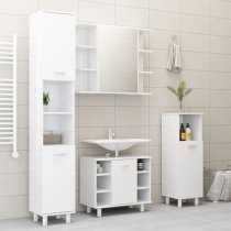 Pueblo Gloss Bathroom Storage Cabinet With 2 Doors In White