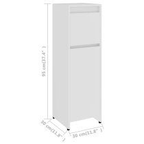 Smyrna Wooden Bathroom Storage Cabinet With 1 Door In White