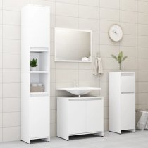 Smyrna Wooden Bathroom Storage Cabinet With 1 Door In White