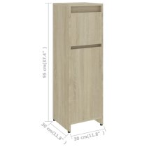 Smyrna Bathroom Storage Cabinet With 1 Door In Sonoma Oak