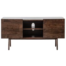 Barcela Wooden TV Stand With White Marble Top In Walnut