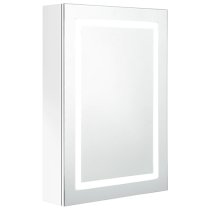 Aliso Bathroom Mirrored Cabinet In Shining White With LED