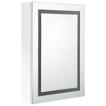 Aliso Bathroom Mirrored Cabinet In Shining White With LED