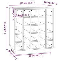 Keller Solid Pine Wood Wine Cabinet In Grey