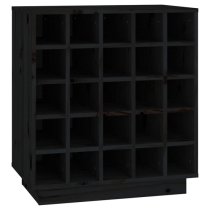 Keller Solid Pine Wood Wine Cabinet In Black