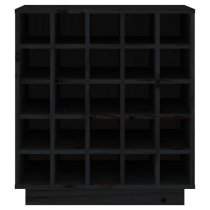 Keller Solid Pine Wood Wine Cabinet In Black