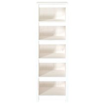 Madrid Solid Pine Wood 5-Tier Bookshelf In White