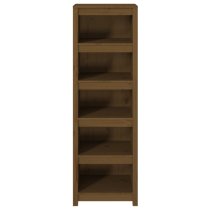 Madrid Solid Pine Wood 5-Tier Bookshelf In Honey Brown