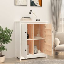 Laval Solid Pine Wood Sideboard With 4 Doors In White