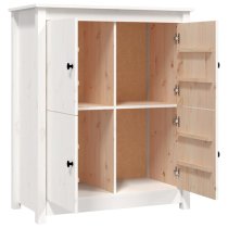 Laval Solid Pine Wood Sideboard With 4 Doors In White